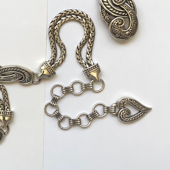 BRIGHTON, vintage silvertone chain belt - Picture 8 of 8